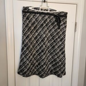 Yessica Black & White Marled Knit Wool Blend Skirt Size 14